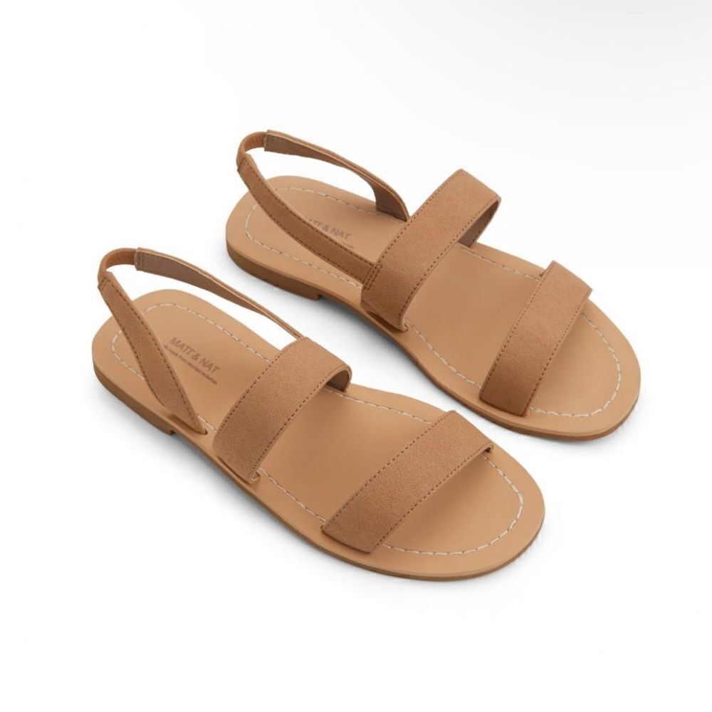 NWOB MATT & Nat TILIE Vegan Flat Sandals Maple